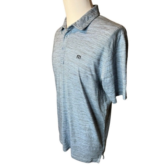 Travis Mathew Mens Golf Polo Shirt Size Large Blue Poly Cotton - Picture 2 of 8